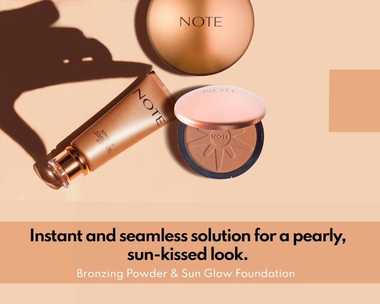 Shop Note Cosmetique bronzing powder and Sun glow foundation